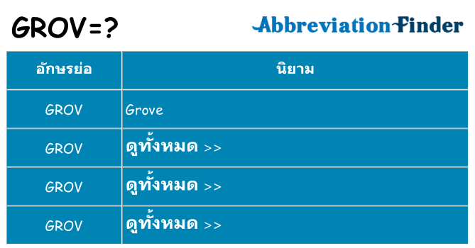 อะไรไม่ grov ถึง