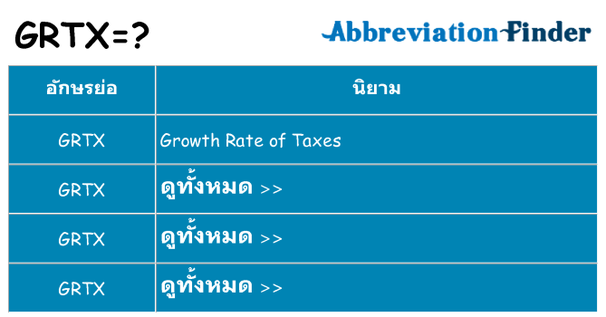 อะไรไม่ grtx ถึง