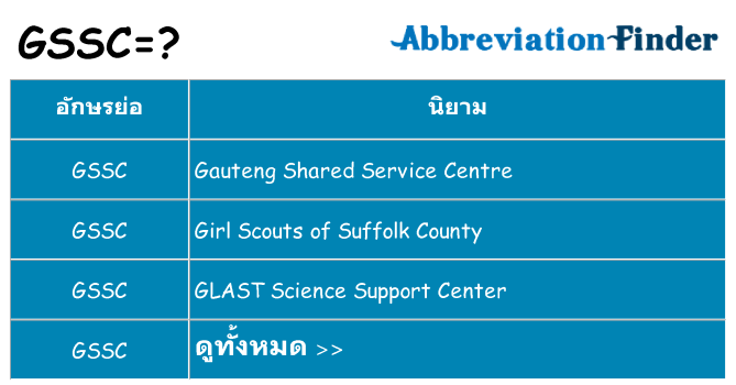 อะไรไม่ gssc ถึง