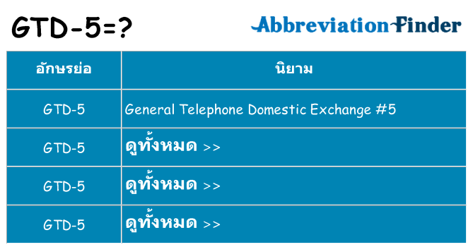 อะไรไม่ gtd-5 ถึง