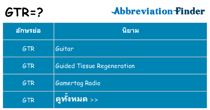 อะไรไม่ gtr ถึง