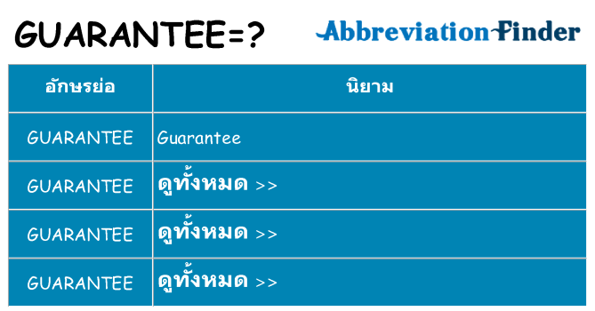 อะไรไม่ guarantee ถึง