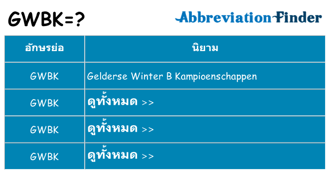 อะไรไม่ gwbk ถึง