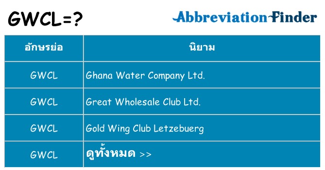 อะไรไม่ gwcl ถึง