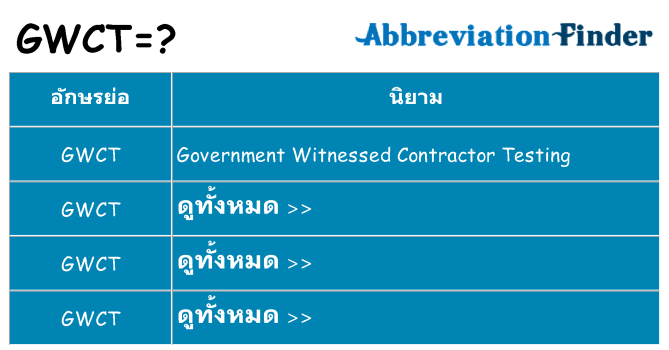 อะไรไม่ gwct ถึง