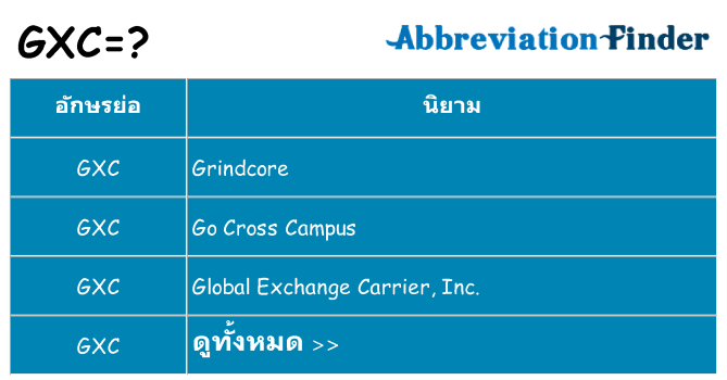 อะไรไม่ gxc ถึง