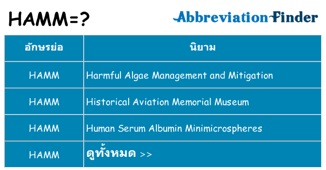 อะไรไม่ hamm ถึง
