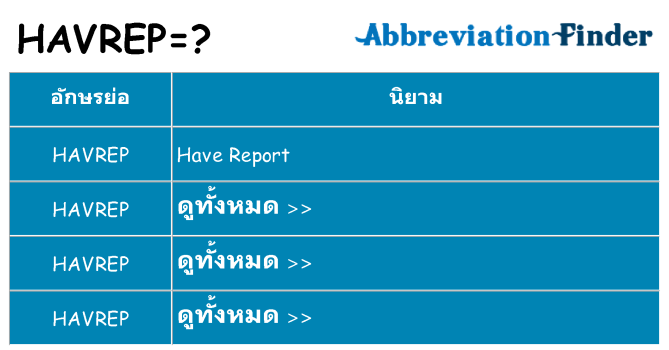 อะไรไม่ havrep ถึง