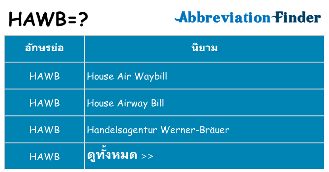 อะไรไม่ hawb ถึง