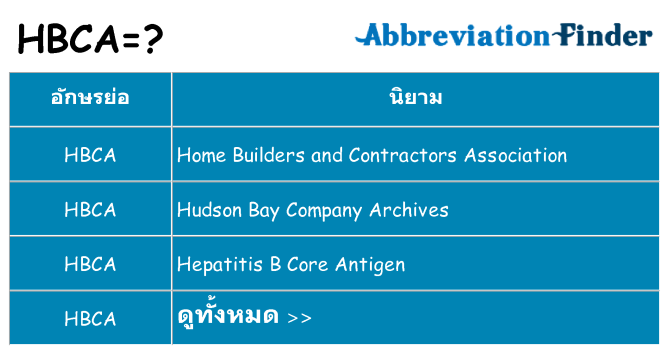 อะไรไม่ hbca ถึง