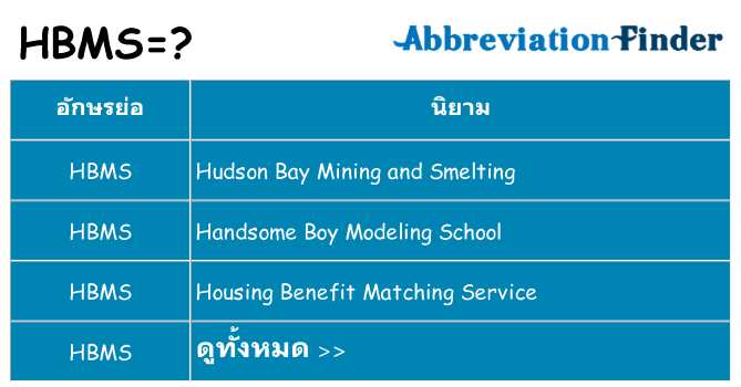 อะไรไม่ hbms ถึง