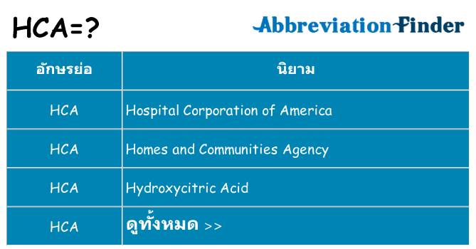อะไรไม่ hca ถึง