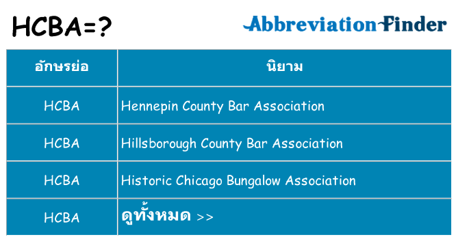 อะไรไม่ hcba ถึง