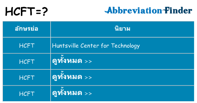 อะไรไม่ hcft ถึง
