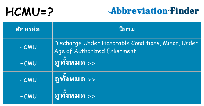 อะไรไม่ hcmu ถึง