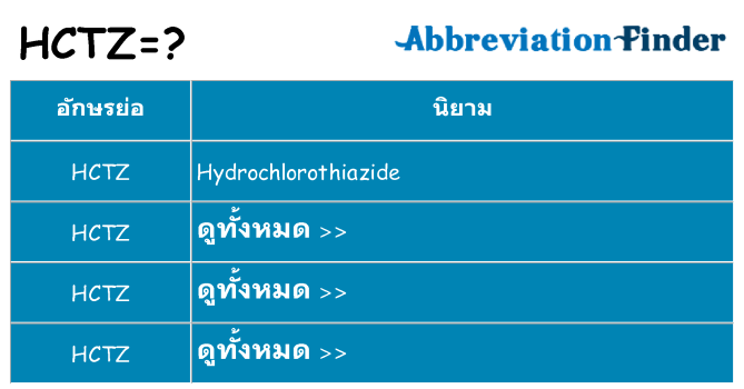 อะไรไม่ hctz ถึง