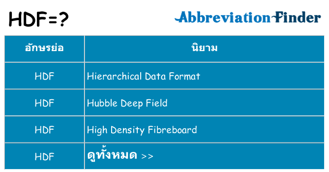 อะไรไม่ hdf ถึง