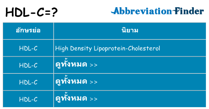อะไรไม่ hdl-c ถึง