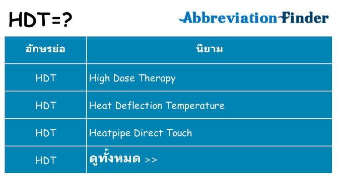 อะไรไม่ hdt ถึง