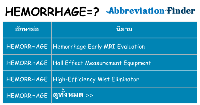 อะไรไม่ hemorrhage ถึง