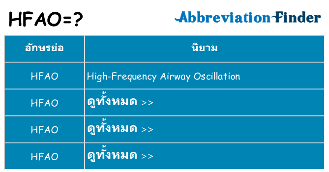 อะไรไม่ hfao ถึง