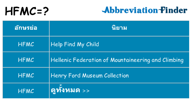 อะไรไม่ hfmc ถึง