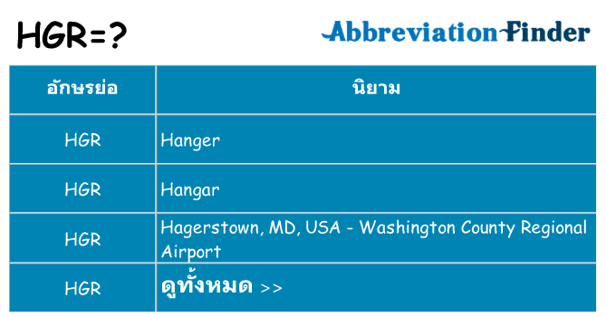 อะไรไม่ hgr ถึง