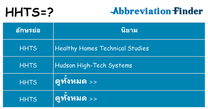 อะไรไม่ hhts ถึง