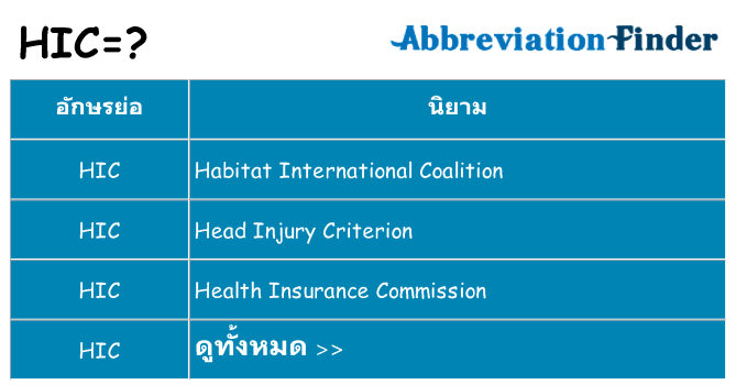 อะไรไม่ hic ถึง