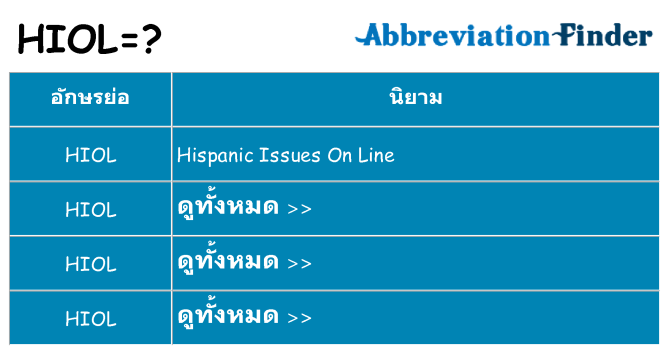 อะไรไม่ hiol ถึง
