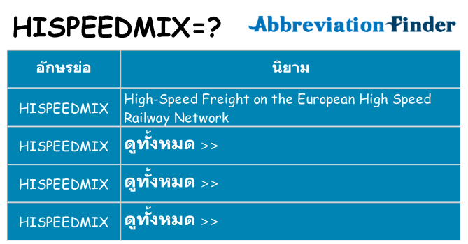 อะไรไม่ hispeedmix ถึง
