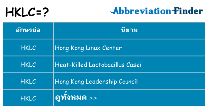 อะไรไม่ hklc ถึง