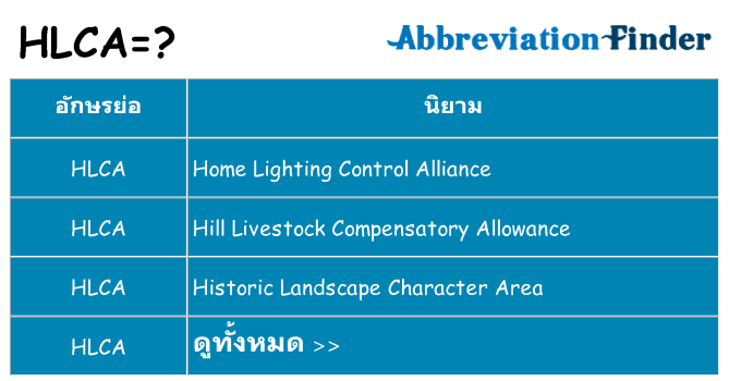 อะไรไม่ hlca ถึง