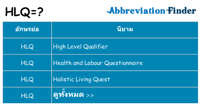 อะไรไม่ hlq ถึง