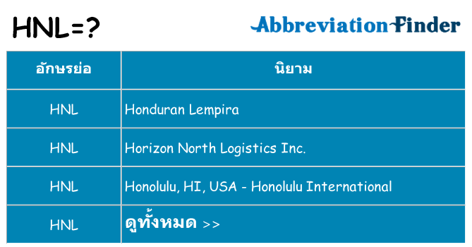 อะไรไม่ hnl ถึง