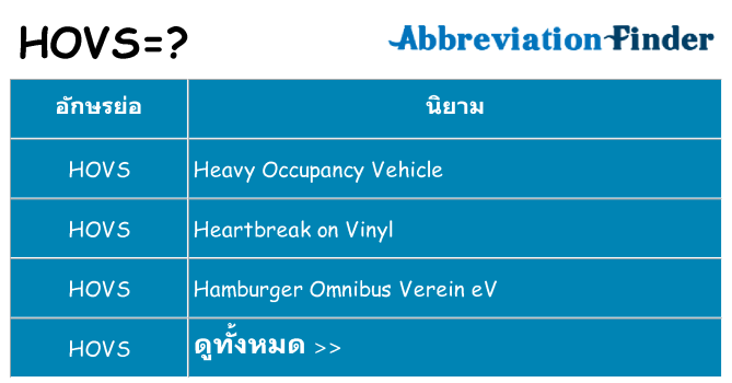 อะไรไม่ hovs ถึง