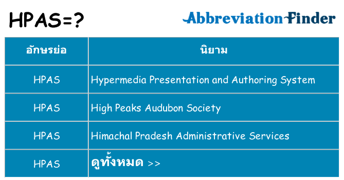 อะไรไม่ hpas ถึง