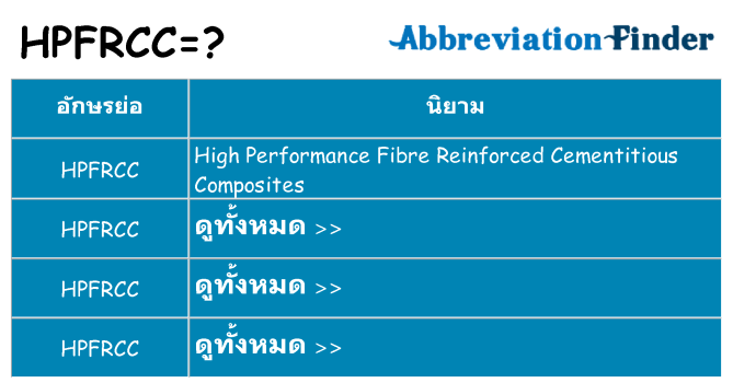 อะไรไม่ hpfrcc ถึง