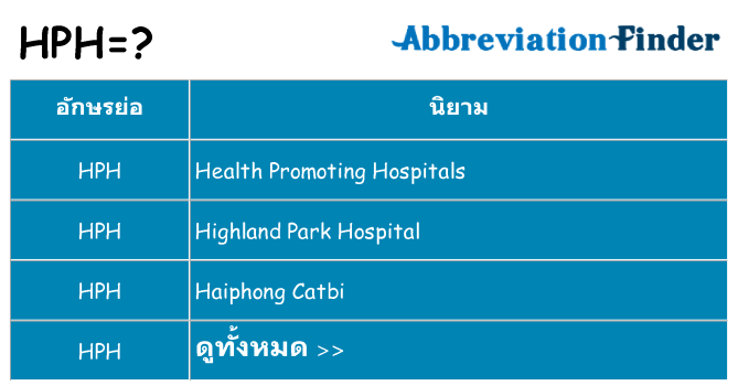 อะไรไม่ hph ถึง