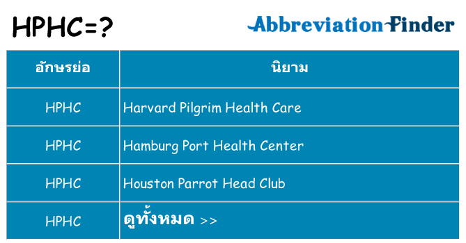 อะไรไม่ hphc ถึง