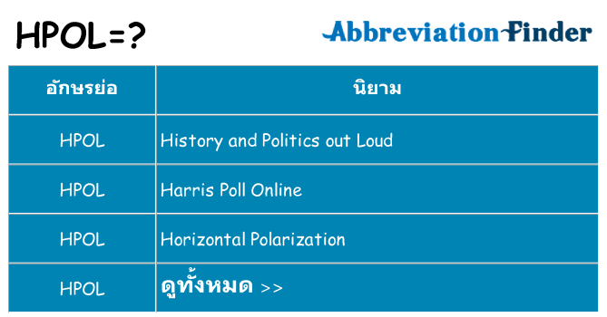 อะไรไม่ hpol ถึง