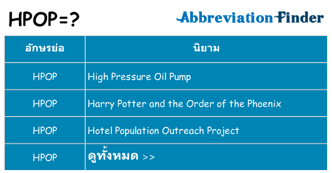 อะไรไม่ hpop ถึง