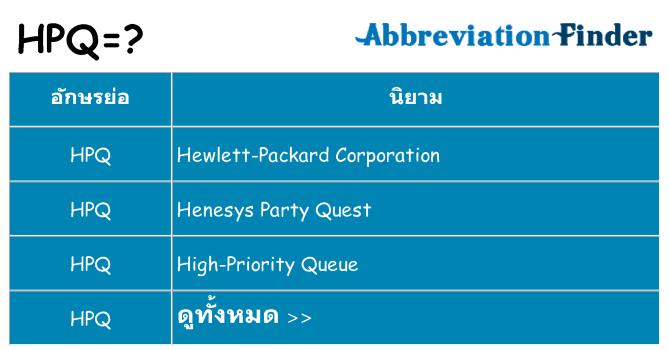 อะไรไม่ hpq ถึง