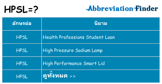 อะไรไม่ hpsl ถึง