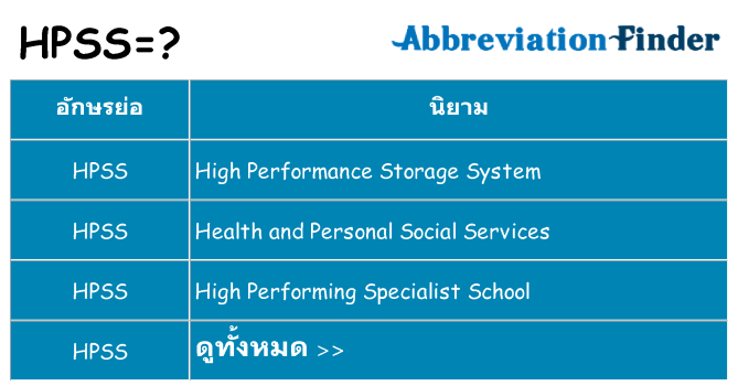อะไรไม่ hpss ถึง