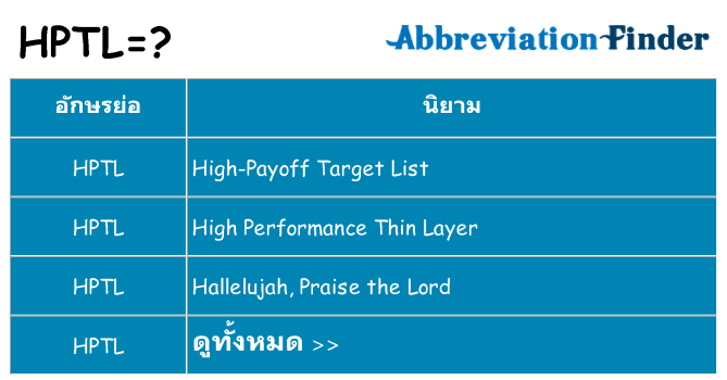 อะไรไม่ hptl ถึง