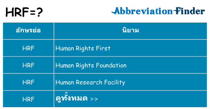 อะไรไม่ hrf ถึง