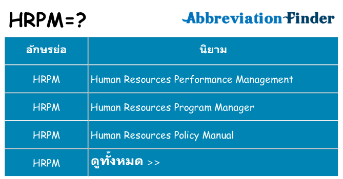 อะไรไม่ hrpm ถึง