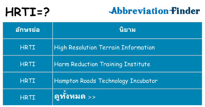อะไรไม่ hrti ถึง