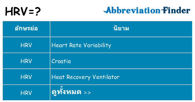 อะไรไม่ hrv ถึง